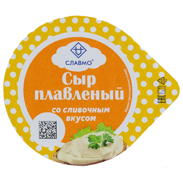 Сыр плавленый Славмо из творога со сливочным вкусом 35%, 140г — фото 1