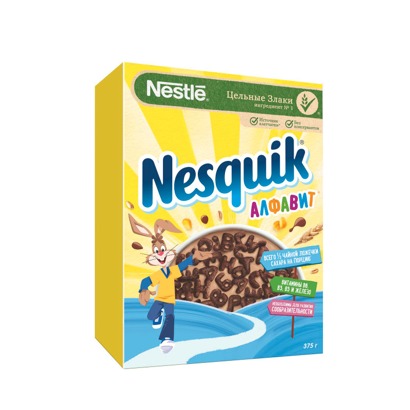 Завтрак готовый Nesquik Алфавит шоколадный, 375г — фото 2