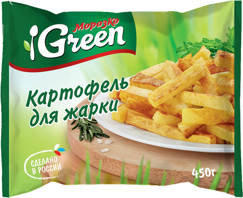 Картофель Морозко Green для жарки быстрозамороженный, 450г