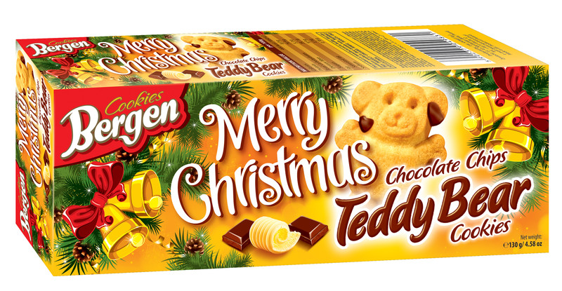 Печенье Bergen Teddy Bear с шоколадной крошкой, 130г