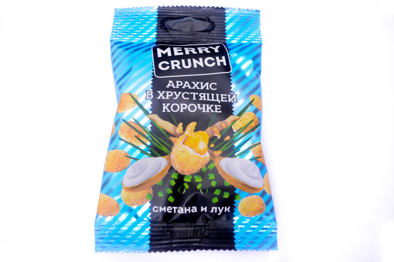 Арахис Merry Crunch в хрустящей корочке со вкусом сметана и лук, 40г