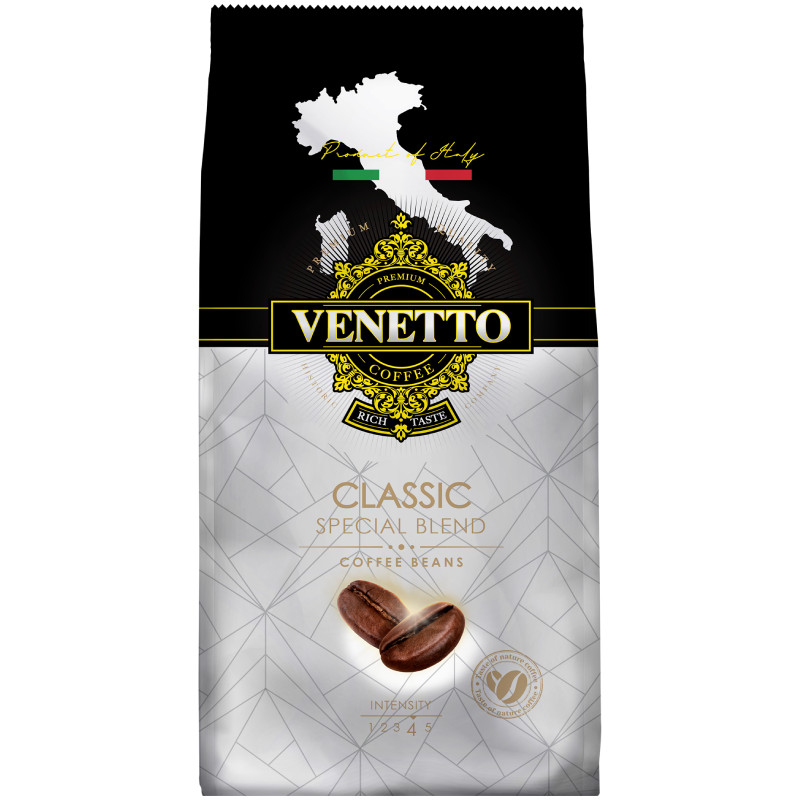 Кофе Venetto натуральный жареный в зёрнах, 800г