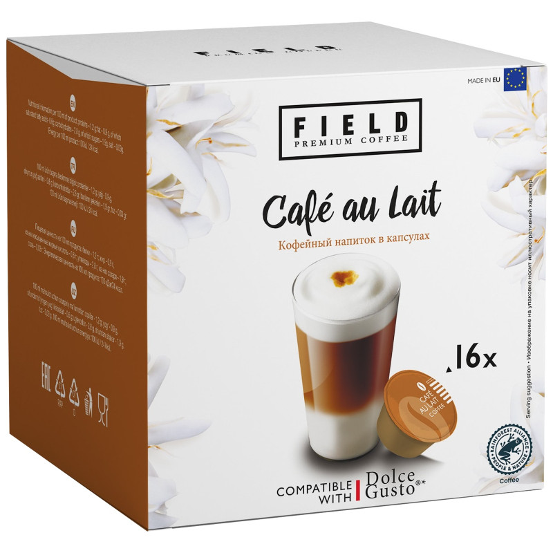 Кофе Field Dolce Gusto Cafe au Lait в капсулах, 16x10г — фото 3