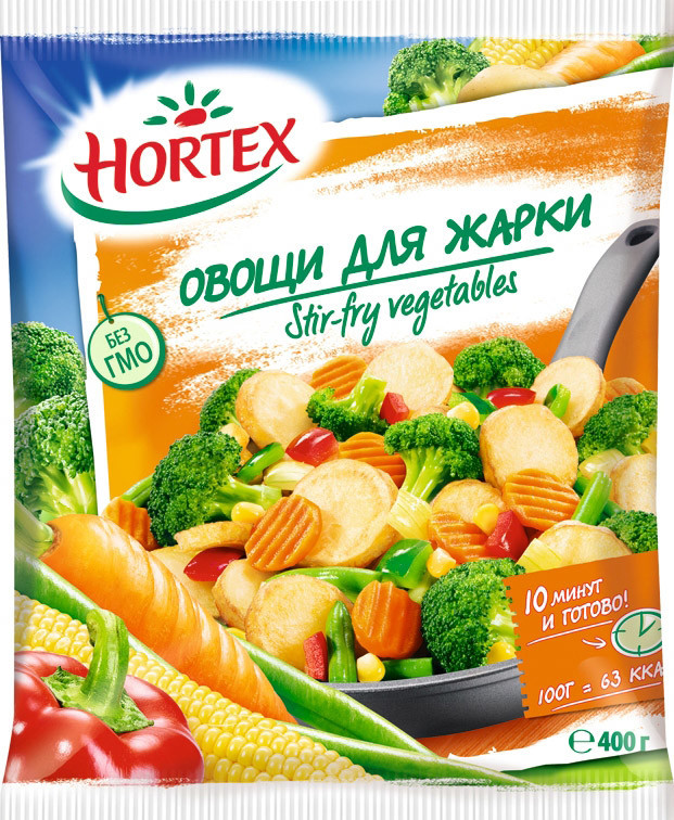 Смесь овощная Hortex Овощи для жарки быстрозамороженная, 400г
