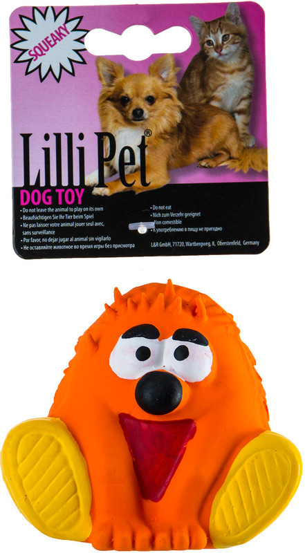 Игрушка для собак Lilli Pet Монстр разноцветная латексная с пищалкой, 10см