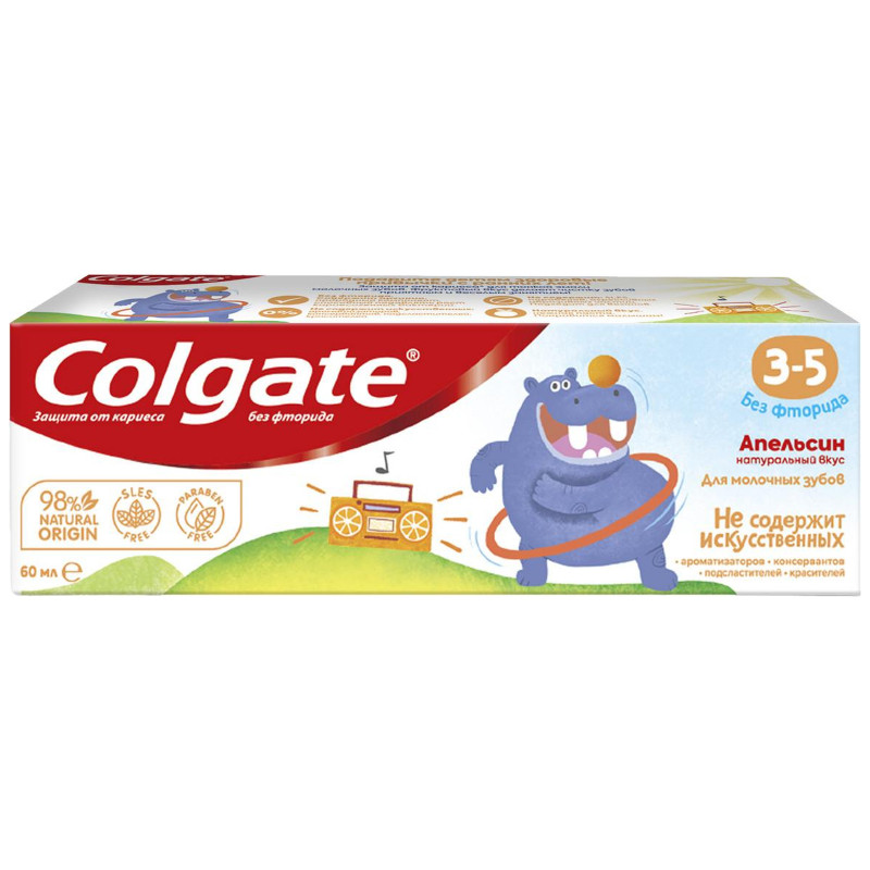 Зубная паста детская Colgate нежная мята без фторида, 60мл — фото 1