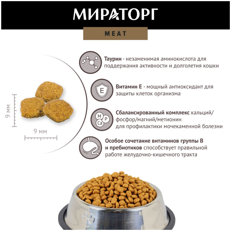 Сухой корм Mirat Meat для кошек ягненок, 1.5кг — фото 4