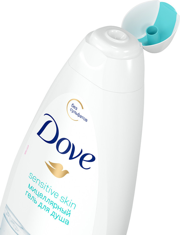 Крем-гель Dove для душа мицеллярный для чувствительной кожи бессульфатный, 250мл — фото 2