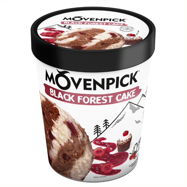Мороженое Movenpick Black Forest Cake сливочное шоколад-вишня-кусочки печенья 8.6%, 300г — фото 1