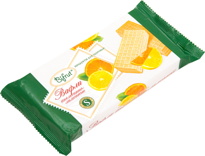 Вафли Bifrut апельсин-лимон на сорбите, 100г — фото 2