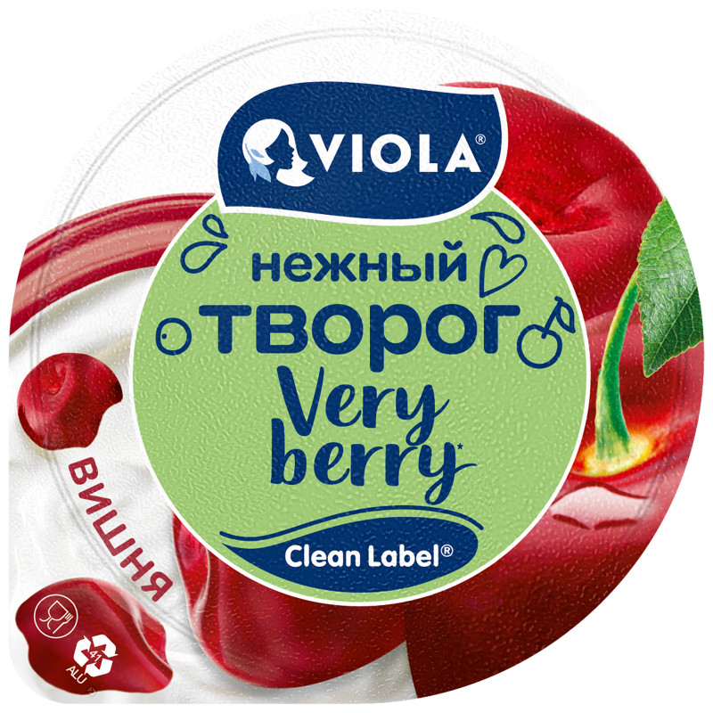 Творог Very Berry с вишней 3.5%, 140г — фото 1