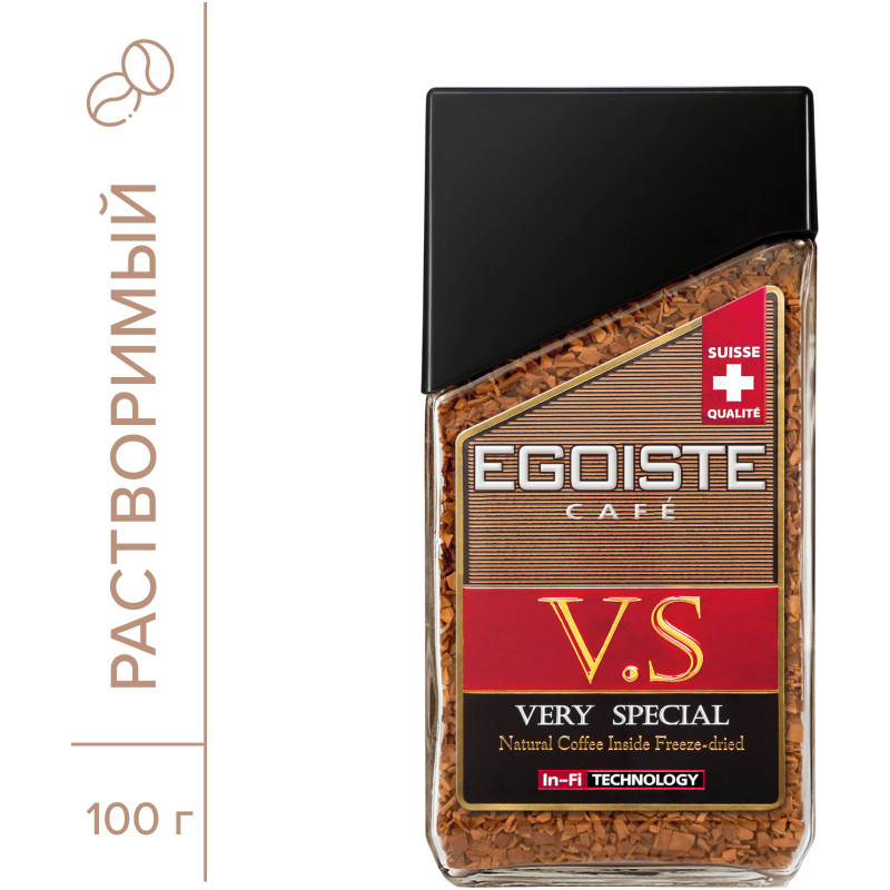 Кофе Egoiste V.S растворимый с добавлением молотого, 100г — фото 1