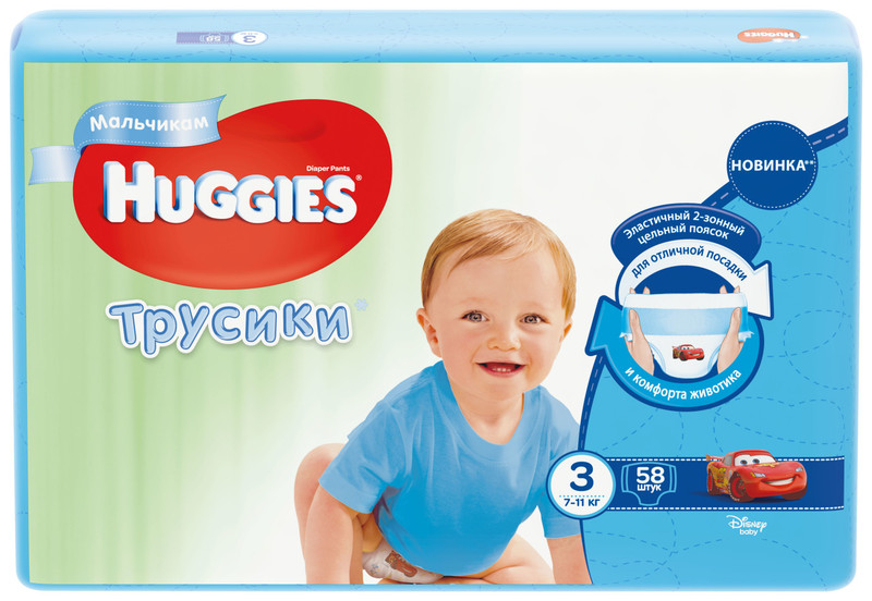 Подгузники-трусики Huggies для мальчиков р.3 7-11кг, 58шт — фото 3