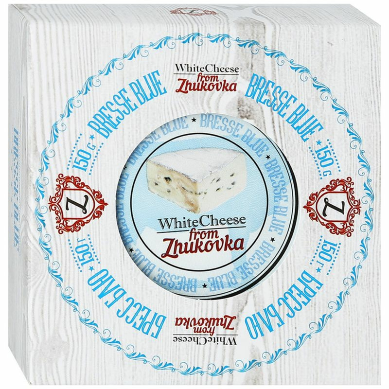 Сыр WhiteCheese from Zhukovka Бресс блю с голубой плесенью 60%, 150г