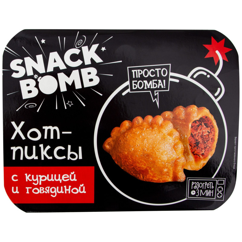 Хотпиксы Snack Bomb с курицей и говядиной жареные замороженные, 300г — фото 2