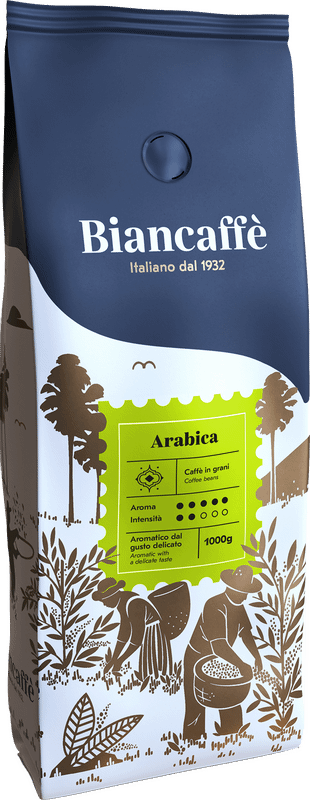 Кофе Biancaffe Arabica натуральный жареный в зёрнах, 1кг — фото 2