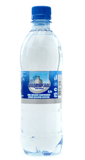 Вода питьевая Владимирская Кристальная обработанная газированная, 500мл