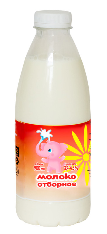 Молоко Кузьминки отборное пастеризованное 3.4-4.5%, 900мл