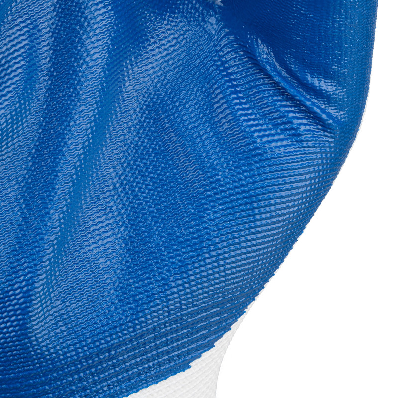 Перчатки Сибртех полиэфирные с синим нитрильным покрытием 13 класс вязки, р.9 — фото 2