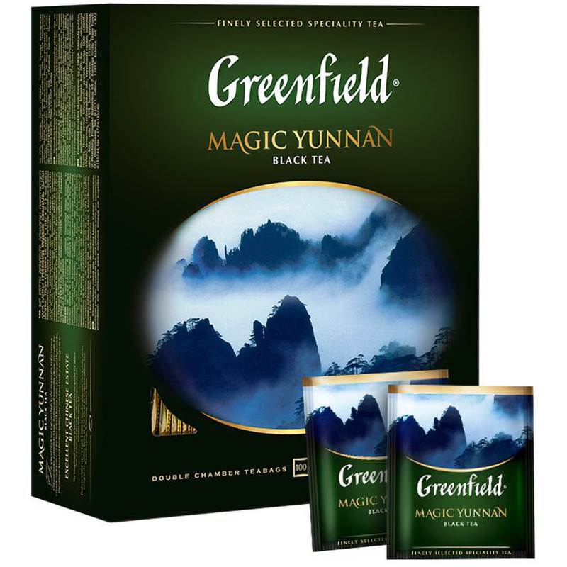 Чай Greenfield Magic Yunnan чёрный в пакетиках, 100x2г — фото 3