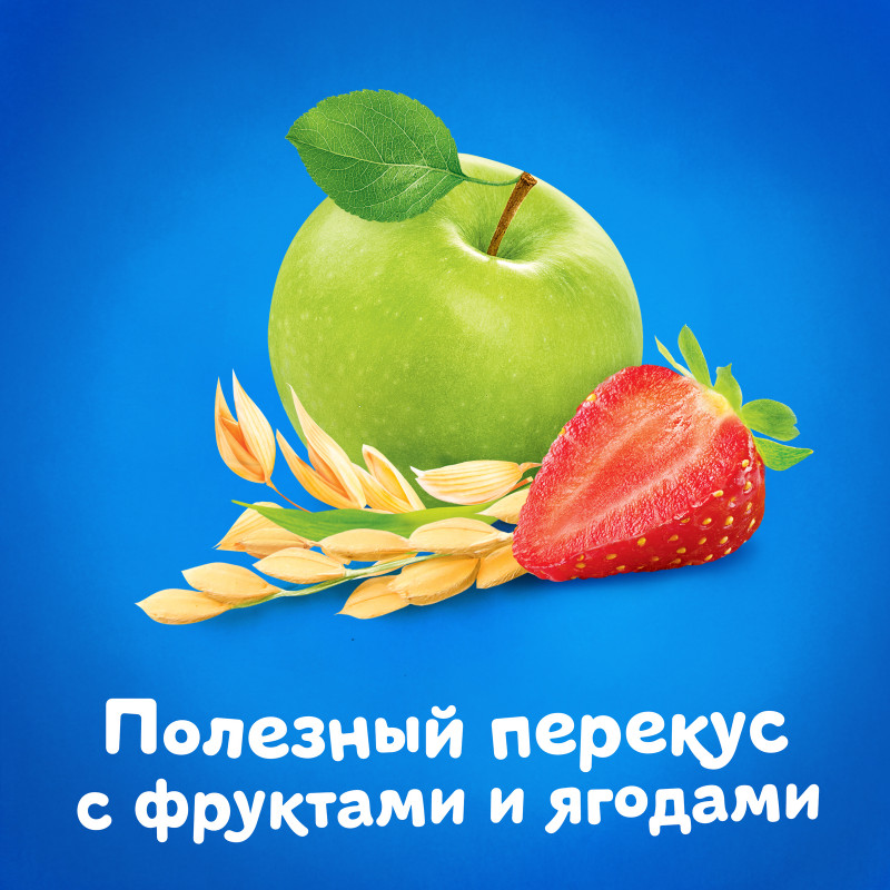 Батончик фруктовый Агуша Яблоко клубника хлопья, 15г — фото 4