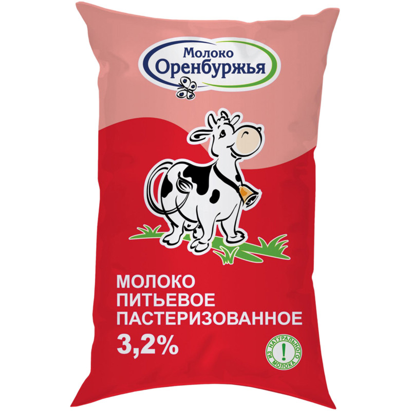 Молоко Молоко Оренбуржья пастеризованное 3.2%, 900мл