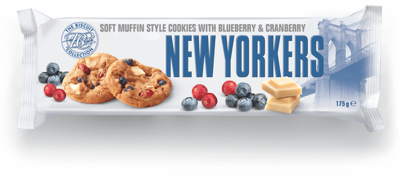 Печенье New Yorkers белый шоколад-черника-клюква-изюм, 175г