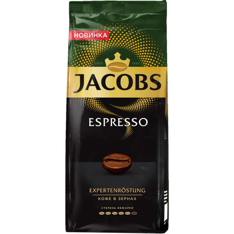 Кофе Jacobs Espresso натуральный жареный в зёрнах, 230г