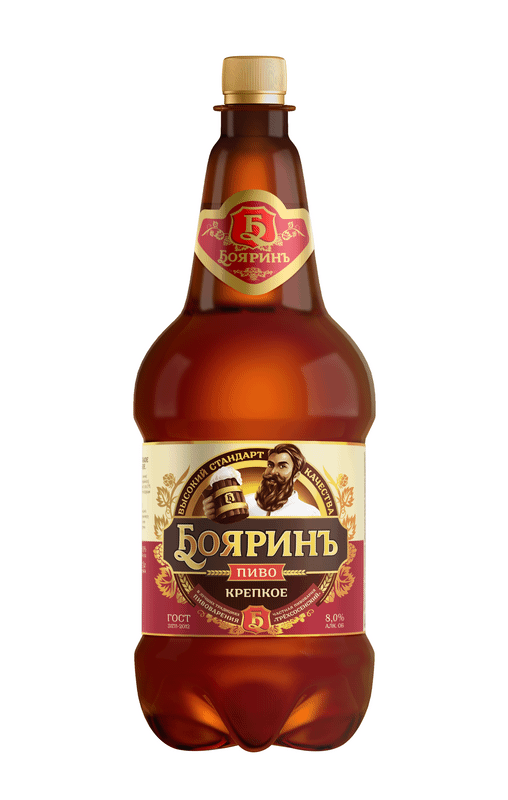 Пиво Бояринъ Крепкое светлое 8%, 1.5л