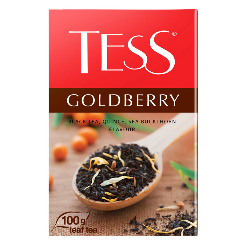 Чай Tess Goldberry чёрный с ароматом облепихи и айвы, 100г