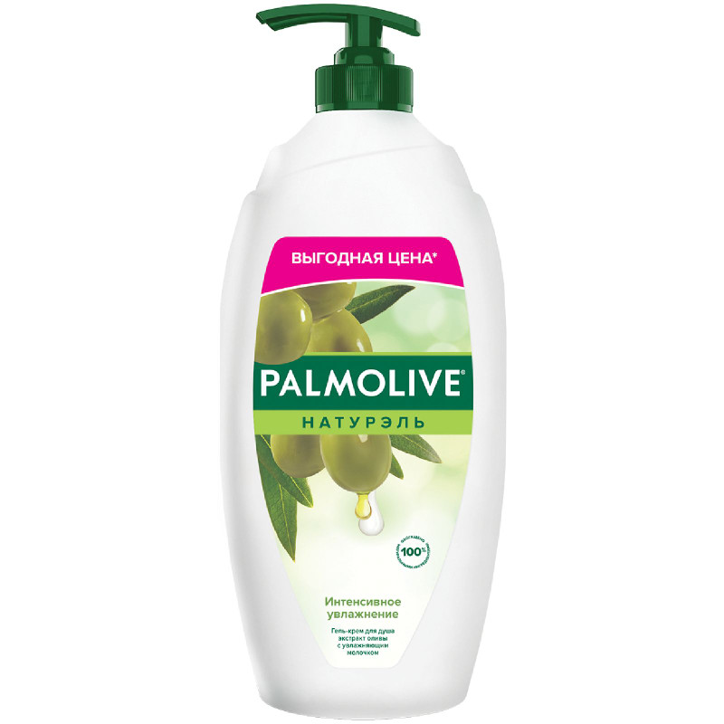 Гель-крем для душа Palmolive Натурэль женский Интенсивное увлажнение с Оливкой и молочком, 750мл