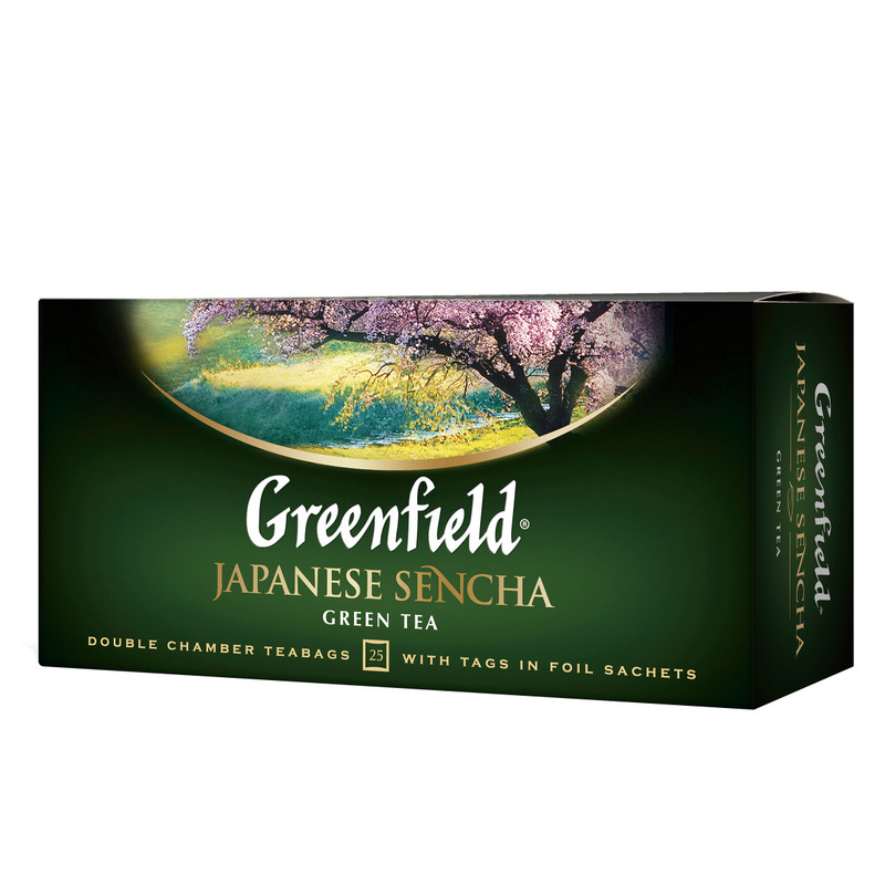 Чай Greenfield Japanese Sencha зелёный в пакетиках, 25х2г — фото 1