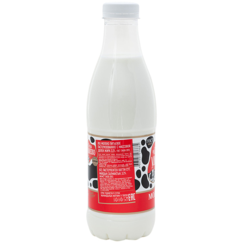 Молоко Из Села Удоево питьевое пастеризованное 3.2%, 835мл — фото 1