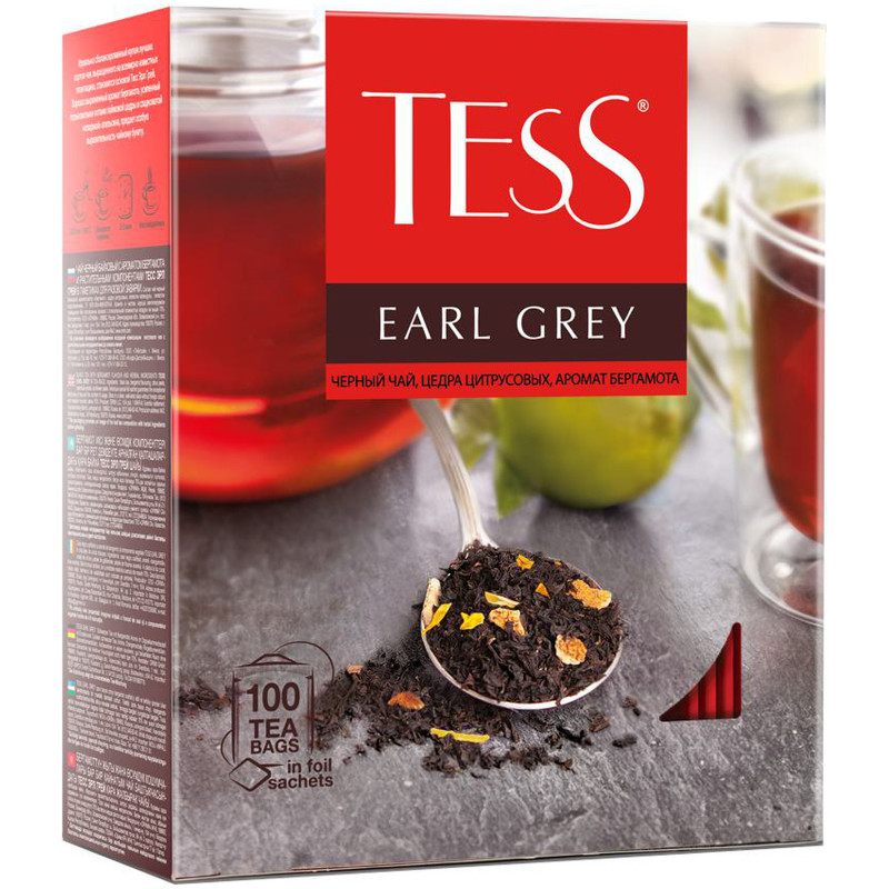 Чай Tess чёрный байховый в пакетиках, 100х1.6г — фото 2