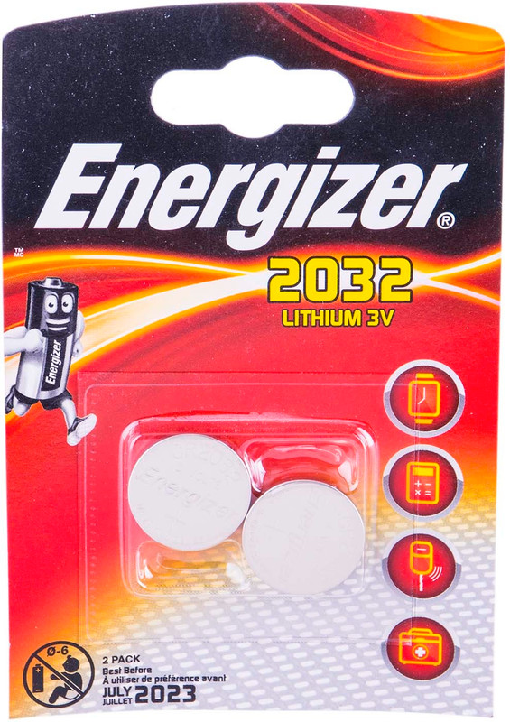 Батарейки Energizer Miniatures Lithium CR2032 FSB2, 2шт