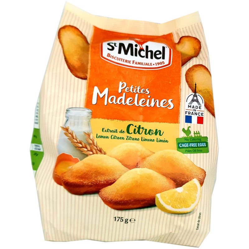 Пирожное St Michel Мадлен бисквитное французское со вкусом лимона, 175г