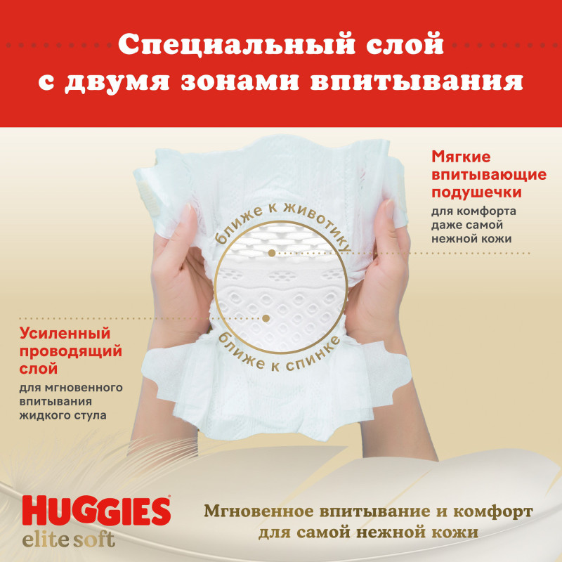 Подгузники Huggies Elite Soft детские одноразовые р. 3 5-9кг, 72шт — фото 4