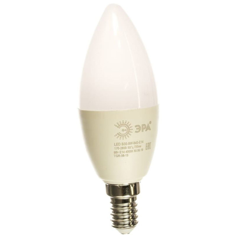 Лампа светодиодная Эра B35-9W-840 E14 9 Вт свеча нейтральный белый свет