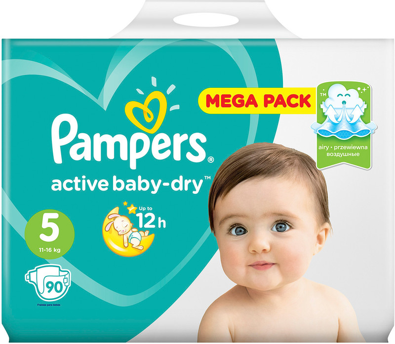 Подгузники Pampers Active Baby-Dry р.5 11-16кг, 90шт — фото 1