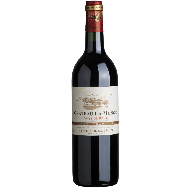 Вино Chateau La Monge Cotes de Bourg AOC красное сухое 13%, 750мл