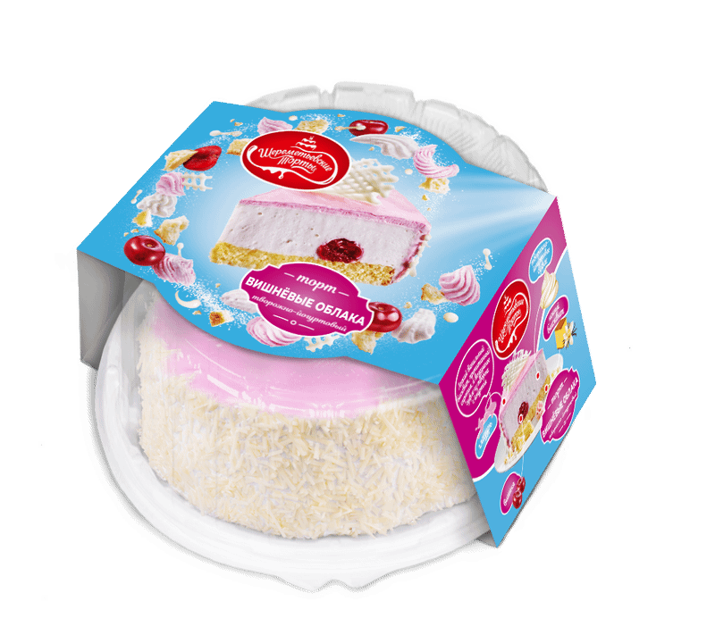 Торт бисквитный Шереметьевские Торты Вишнёвые облака творожно-йогуртовый, 750г