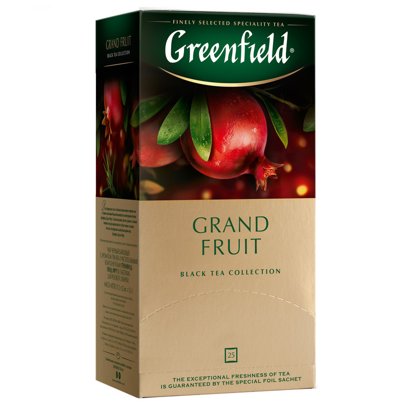 Чай Greenfield Гранд Фрут чёрный с ароматом граната в пакетиках, 25х1.5г — фото 2