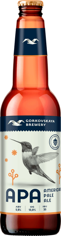 Пиво Gorkovskaya Brewery Американский пэйл эль светлое нефильтрованное 5.5%, 440мл