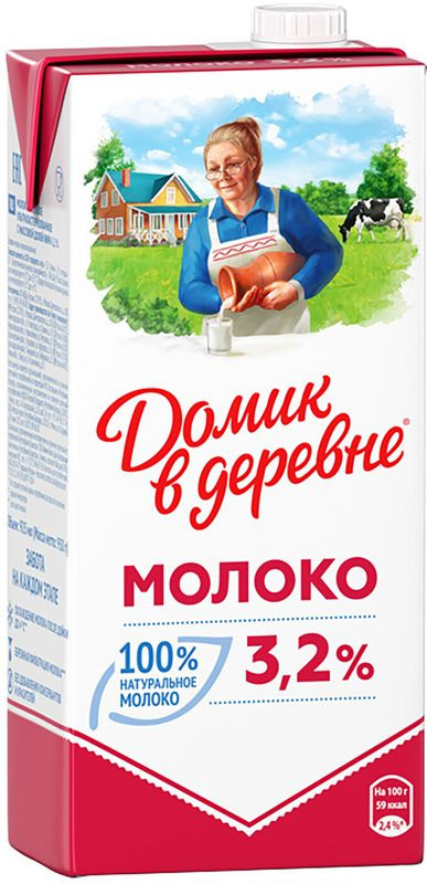 Молоко Домик в деревне ультрапастерилизованное 3.2% 950мл — фото 3