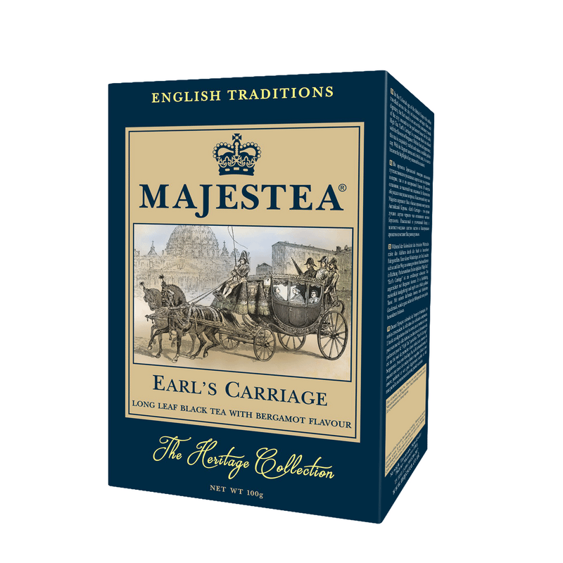 Чай Majestea Эрлз кэридж чёрный листовой крупный с ароматом бергамота, 100г