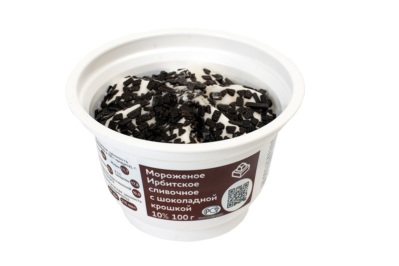 Мороженое сливочное Ирбитское с шоколадной крошкой 10%, 100г — фото 1