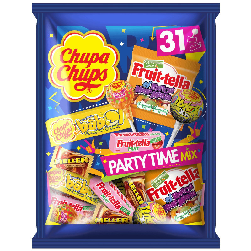 Набор кондитерских изделий Chupa Chups Party Time Mix, 406г