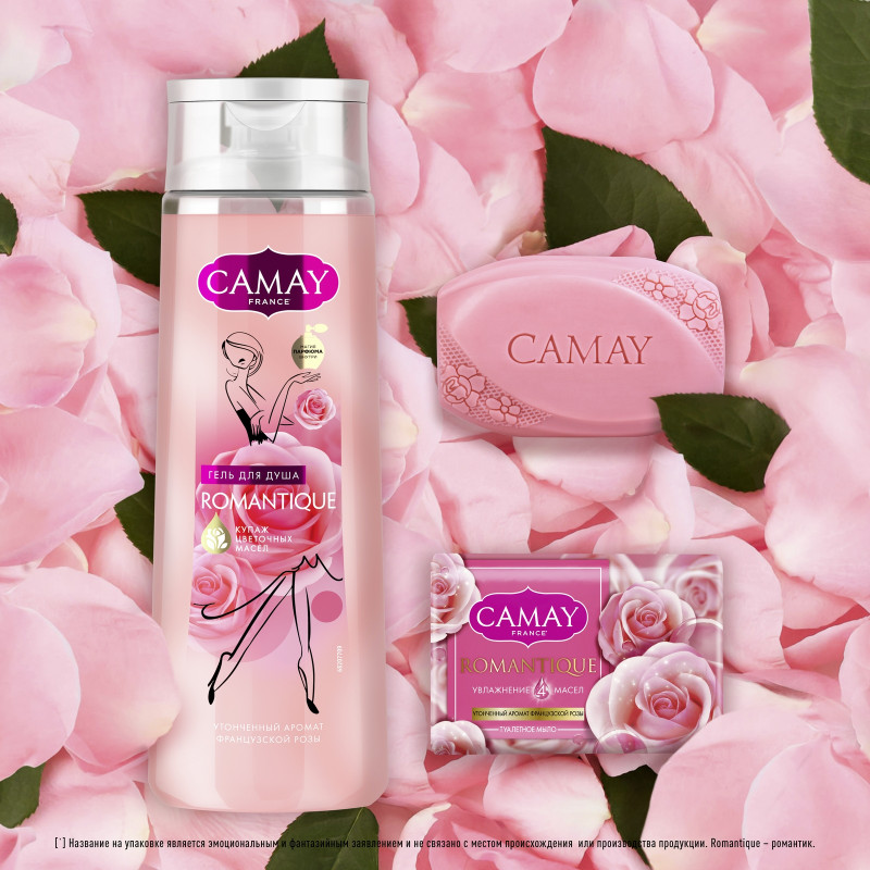 Гель Camay для душа Романтик с ароматом французской розы, 250мл — фото 4