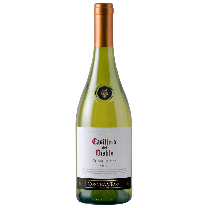 Вино Casillero Del Diablo Шардоне белое полусладкое 13.5% в подарочной упаковке, 750мл