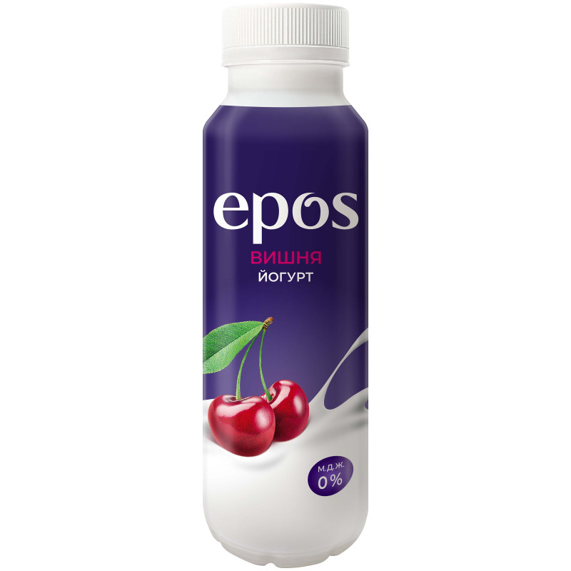 Йогурт питьевой Epos с вишней обезжиренный, 250мл